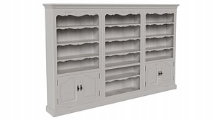 Marseille Library of 3 Bookcases 3D model