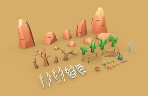 3D Lowpoly Desert pack