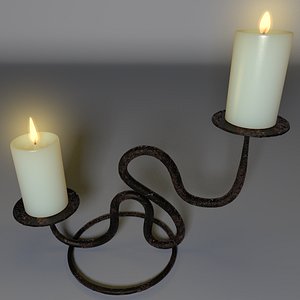 c4d candle holder rusty