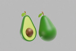 Avocado Cartoon 3D model