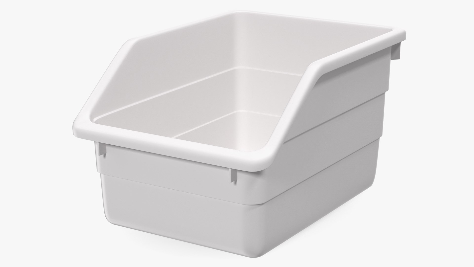 White Plastic Storage Bin 3D model preview