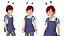 Cartoon Girl-Janey Rigged modèle 3D