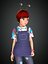 Cartoon Girl-Janey Rigged modèle 3D