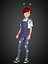 Cartoon Girl-Janey Rigged modèle 3D