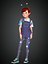 Cartoon Girl-Janey Rigged modèle 3D
