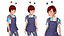 Cartoon Girl-Janey Rigged modèle 3D