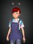 Cartoon Girl-Janey Rigged modèle 3D