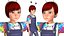 Cartoon Girl-Janey Rigged modèle 3D