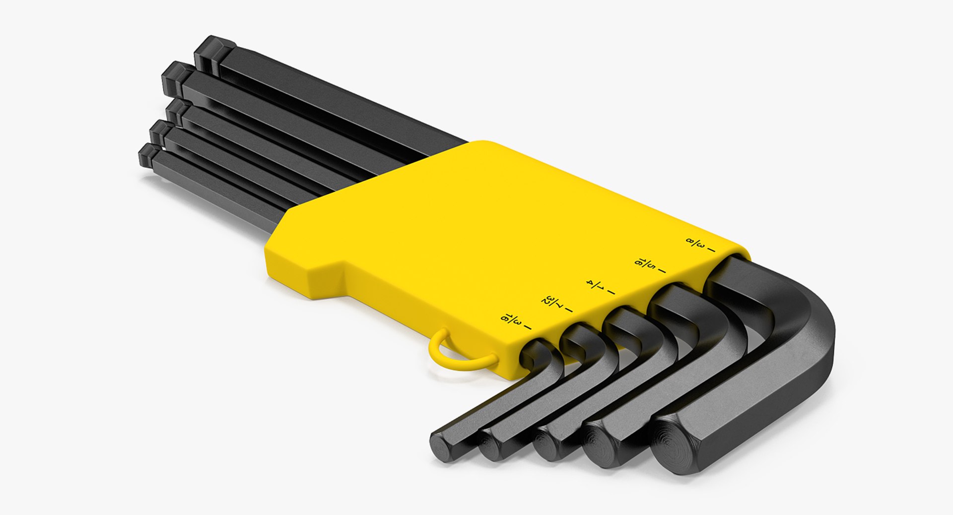 5 Piece Long Arm Ball Hex Key Wrench Set 3D model preview