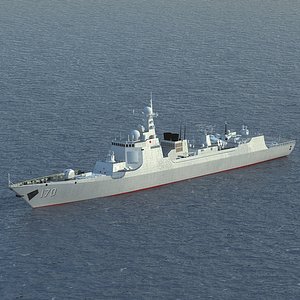 Chinese Navy Type 052C Destroyer Luyang II Class (low polygon)
