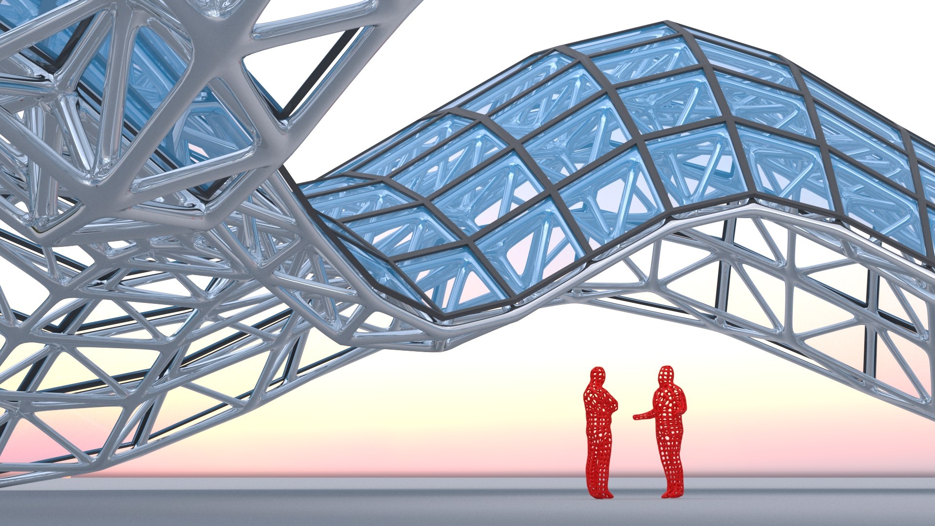 3D Model Wavy Shell Structure Pavilion - TurboSquid 2400684