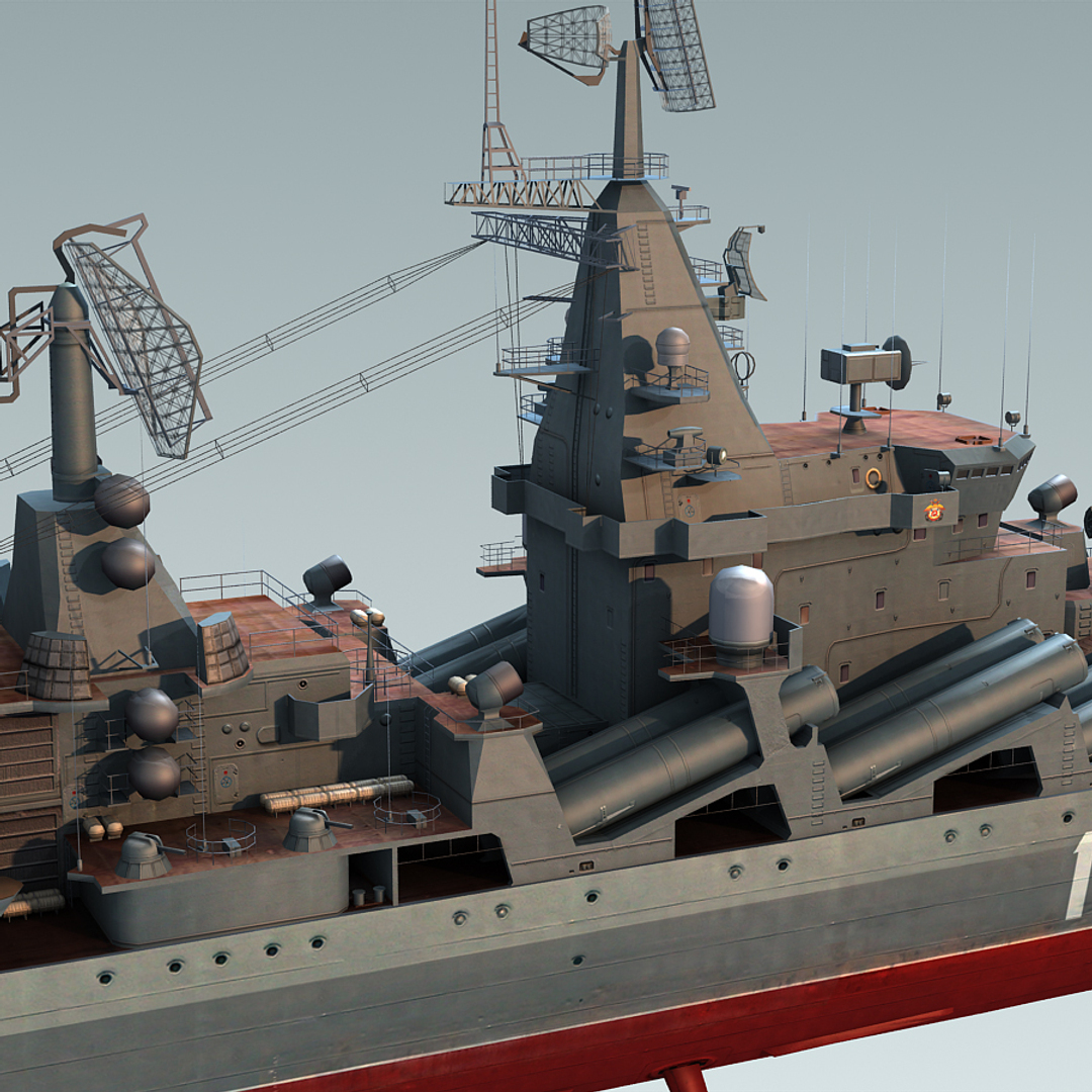 3d Slava Class Cruiser Moskva Model