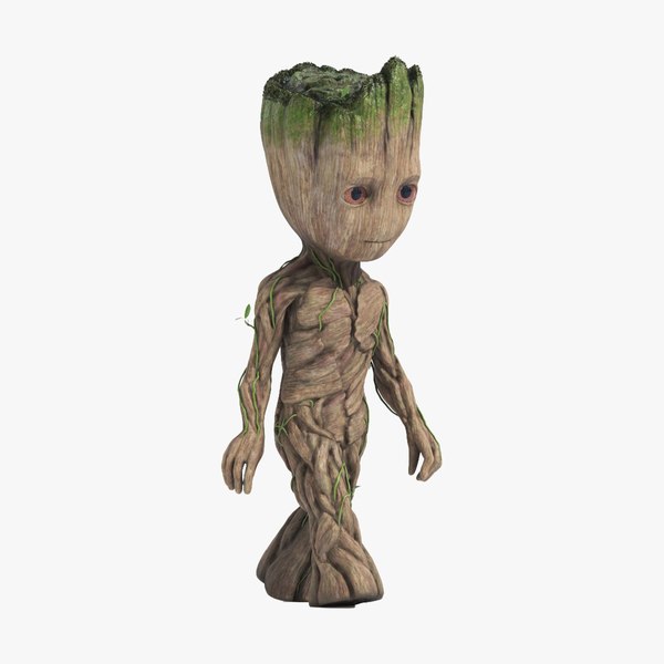 modelo 3d El pequeño personaje Groot de Marvel adaptado para Cinema 4D ...