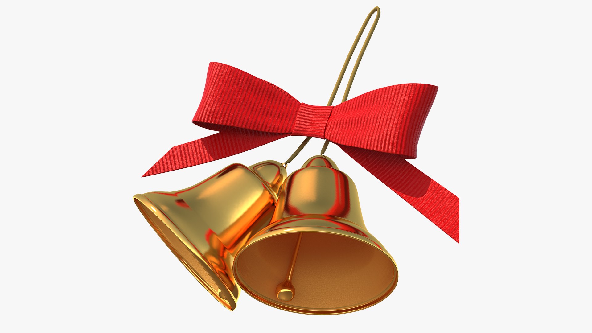 Holiday Christmas Bell with Bow 3D model preview