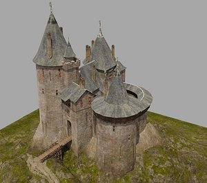 3D model Castle Coch The red castle