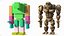 3D model Stone Golem Cartoon Character Brown Rigged