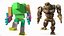 Stone Golem Cartoon Character Brown Rigged