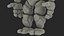 Stone Golem Cartoon Character Brown Rigged