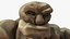 Stone Golem Cartoon Character Brown Rigged