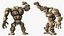 Stone Golem Cartoon Character Brown Rigged