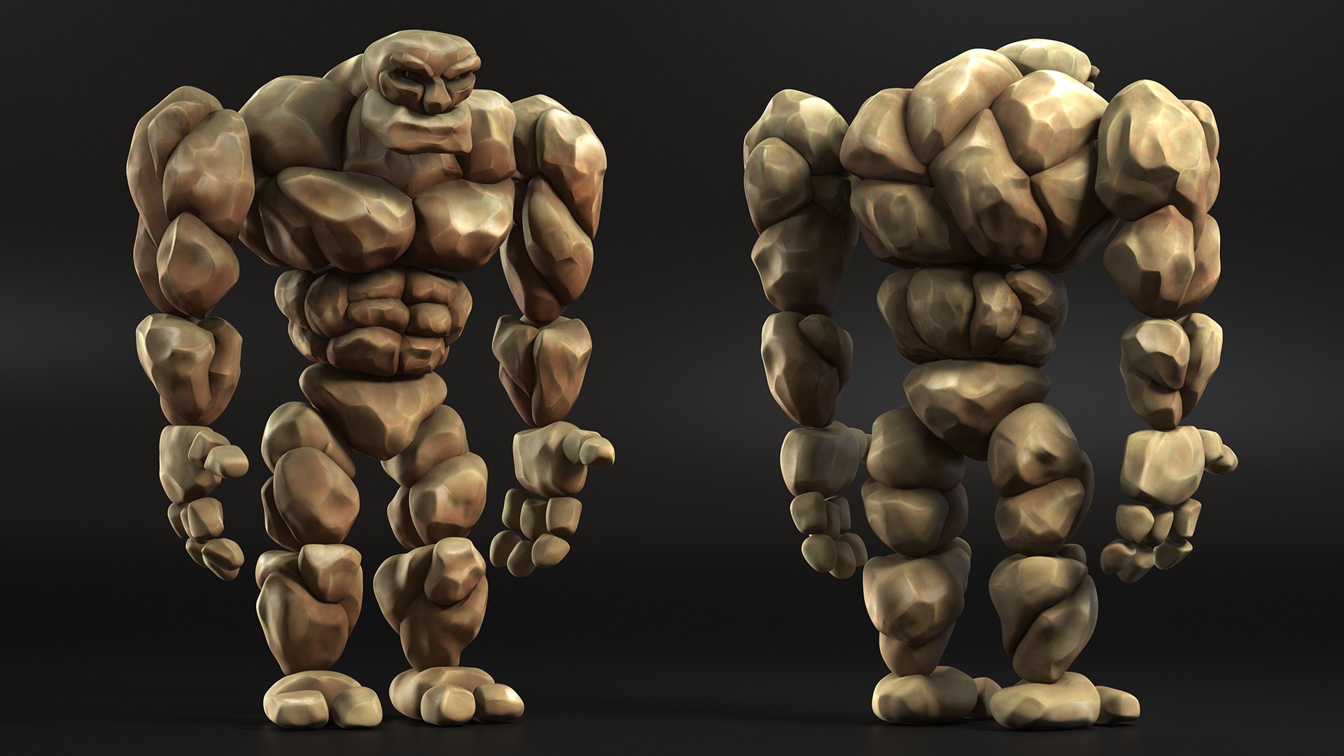 3D model Stone Golem Cartoon Character Brown Rigged https://p.turbosquid.com/ts-thumb/g2/ro1jBG/pq/stonegolemcartooncharacterbrownriggedvray3dmodel003/jpg/1663717501/1920x1080/fit_q87/3ff5a4c78fb37eb1f24e82e999872e869e6460bd/stonegolemcartooncharacterbrownriggedvray3dmodel003.jpg