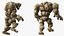 Stone Golem Cartoon Character Brown Rigged