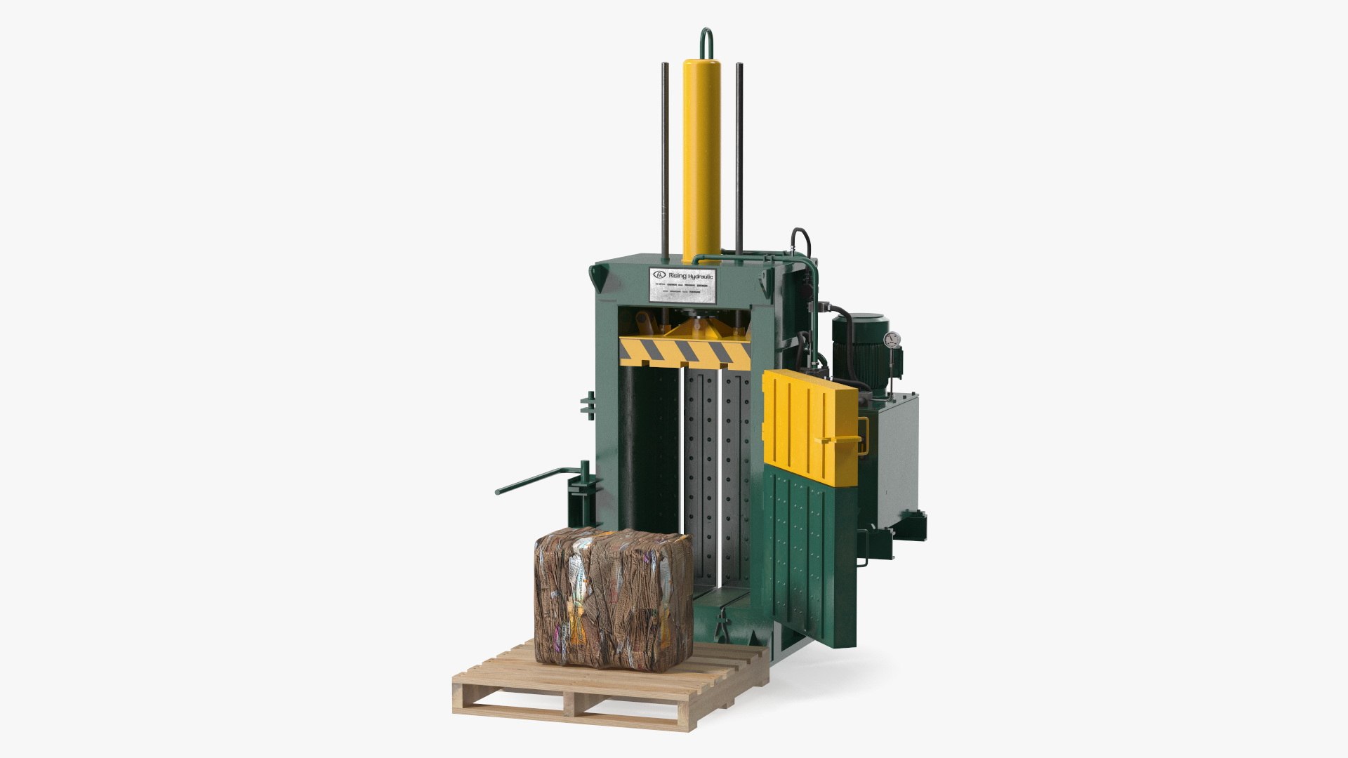 Bailing Machine Green with Cardboard Briquette 3D model preview