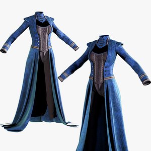Gothic Victorian Female Outfit   Game Ready 3D model