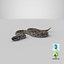 3D dark rattlesnake crawling pose