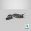 3D dark rattlesnake crawling pose