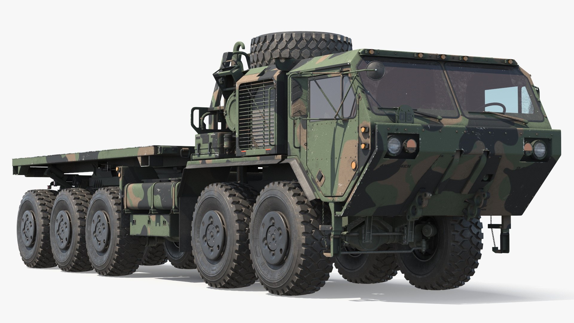 Heavy Palletized Load System Flatbed Used Camouflage 3D model preview