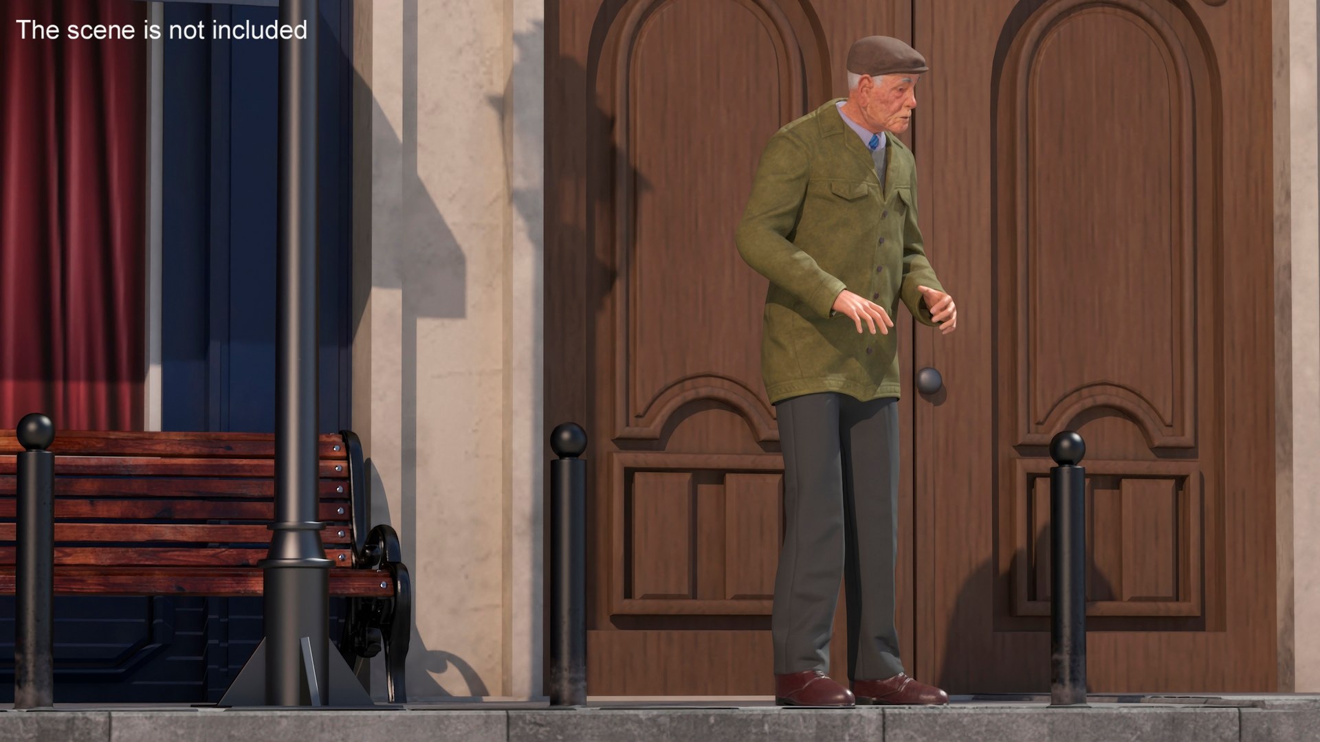 Old Man Rigged for Cinema 4D 3D model preview