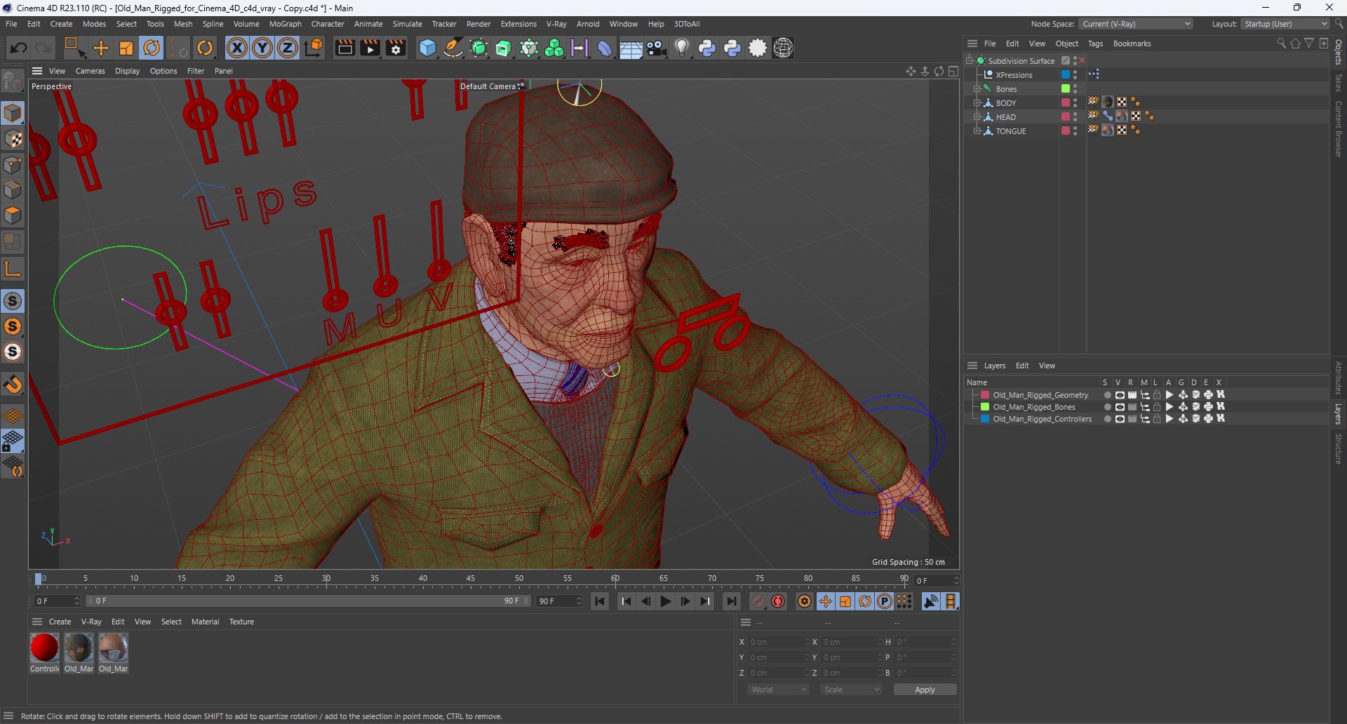 3D Old Man Rigged For Cinema 4D Model - TurboSquid 2283357