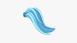 Furry Tail A03 Blue - Headband Character Design 3D model