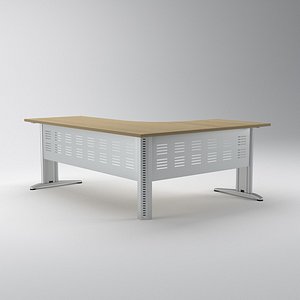 Modern Corner Office Workstation Desk with Metal Frame
