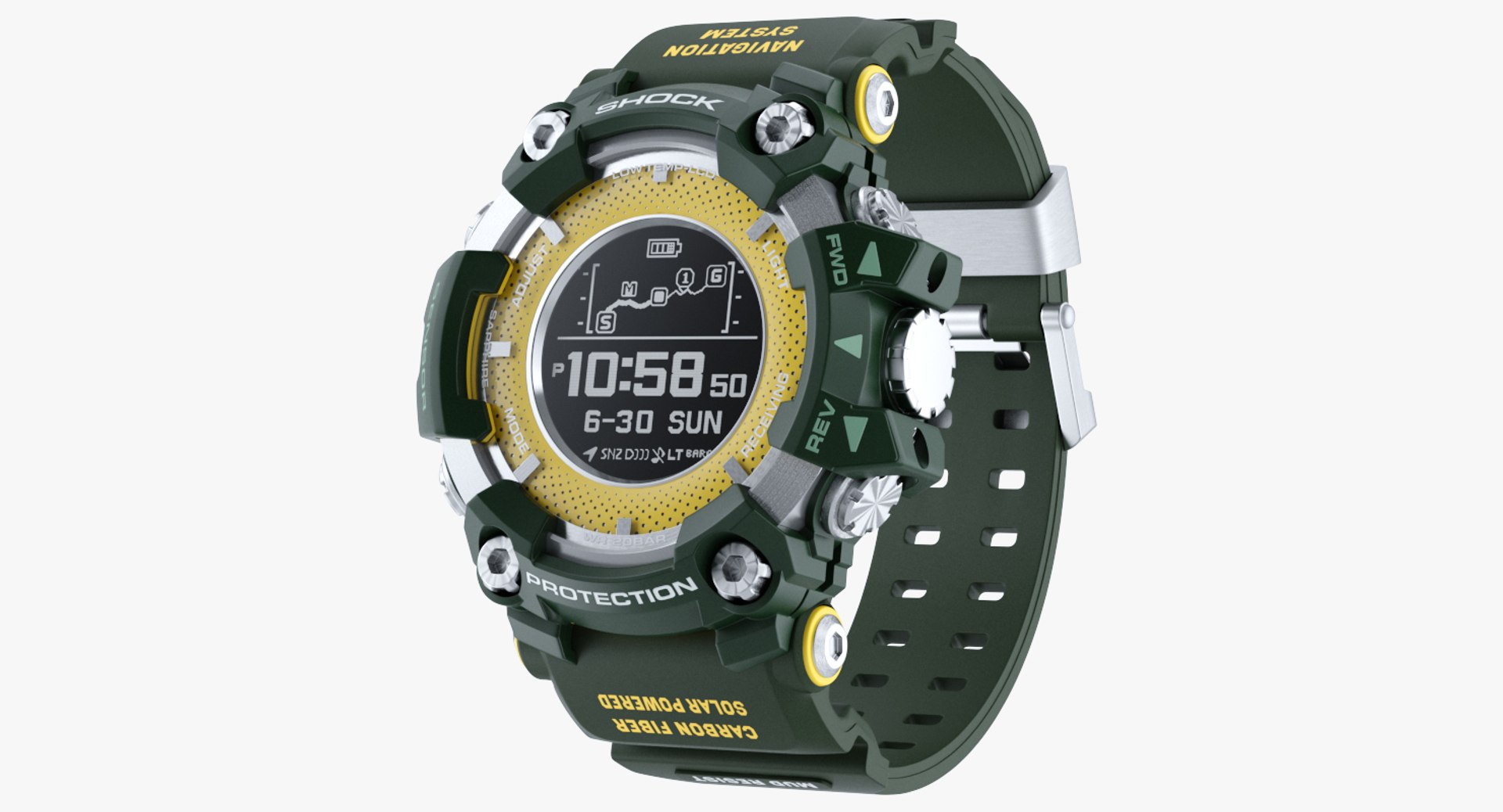 Waterproof Sports Military Watch Shock Resistant 3D model preview