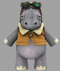 3d cartoon rhino model