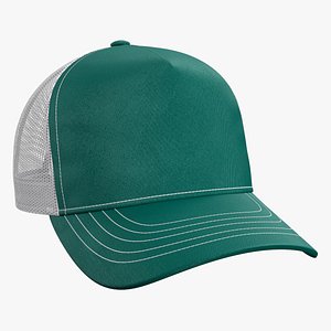 3D model Trucker Hat Forest Green
