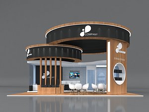 3D Exhibition Booth Stand Stall 9x9m Height 500 cm 3 Side Open 3D model