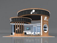 3D Exhibition Booth Stand Stall 9x9m Height 500 cm 3 Side Open 3D model