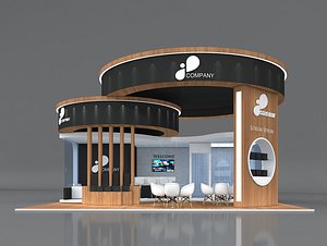 3D Exhibition Booth Stand Stall 9x9m Height 500 cm 3 Side Open 3D model