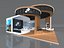 3D Exhibition Booth Stand Stall 9x9m Height 500 cm 3 Side Open 3D model