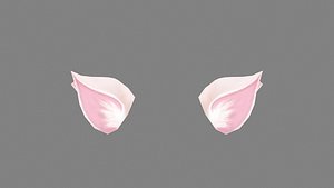 3D Cartoon rabbit ears - head decoration model