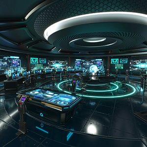Sci Fi Interior Station 3D