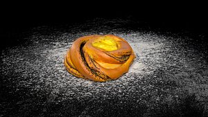 Tasty Bun with poppy seeds PBR game-ready Low-poly