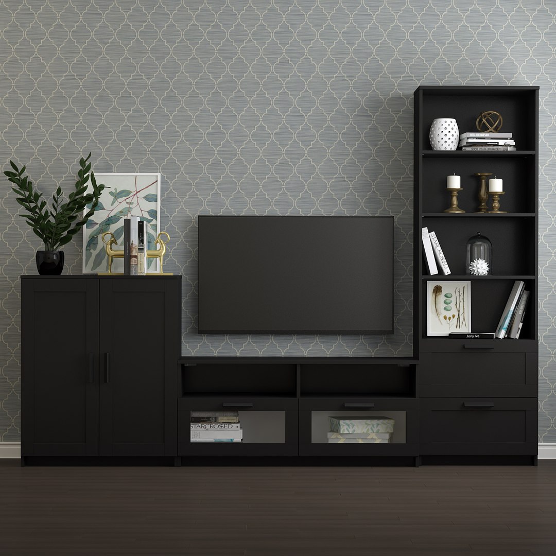 3D Tv Storage Combination Brimnes TurboSquid 1151642