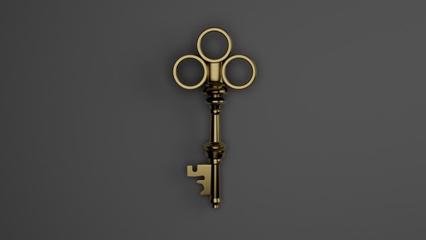 golden key 3D model