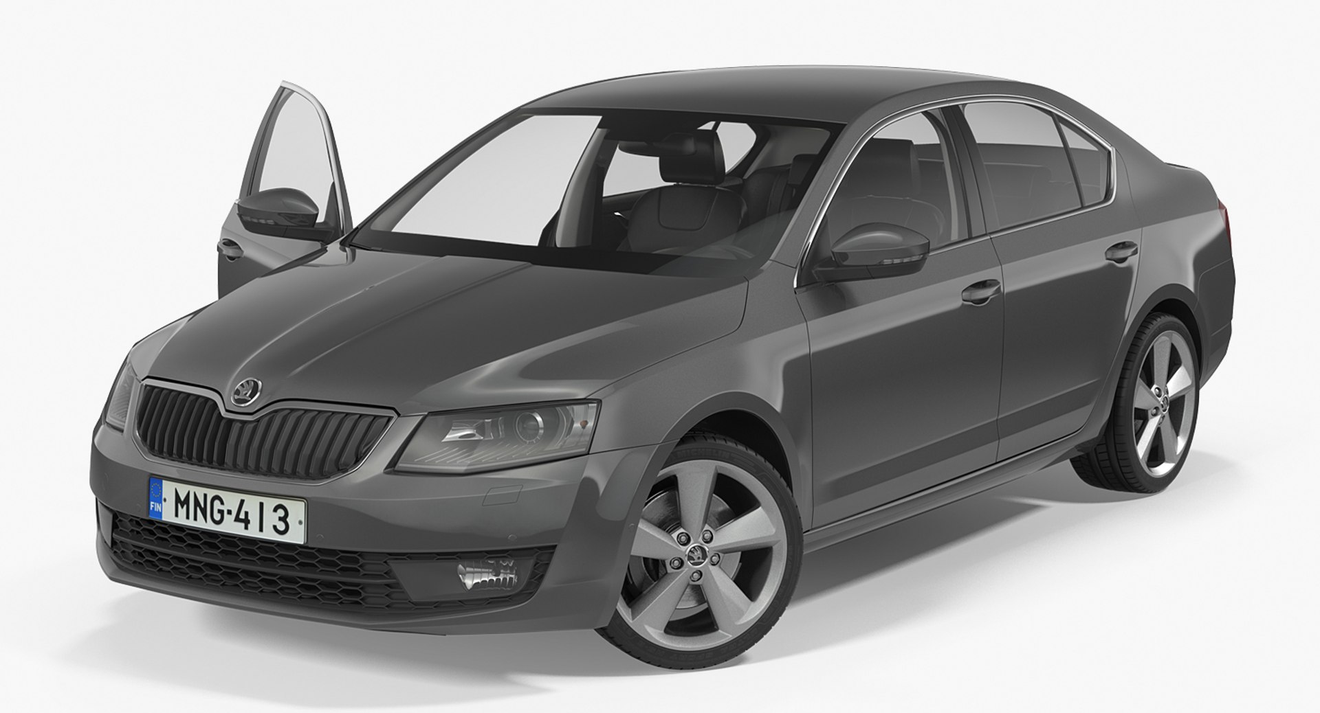 Skoda Octavia 2016 Rigged 3D model preview