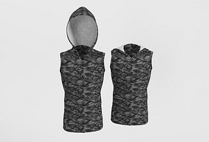 Khaki men's hooded t-shirt 2