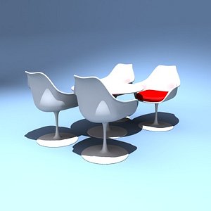 eero saarinen tables design chairs 3d model